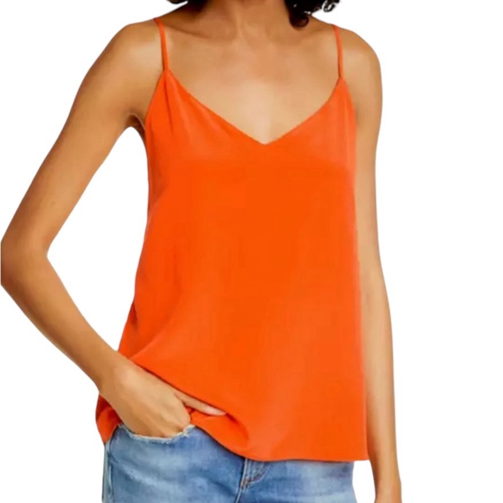 Rag & Bone Astrid Silk Camisole in Bright Orange (L)